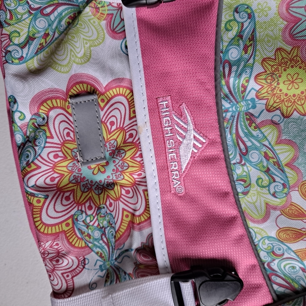 High Sierra Large Pink Floral Messenger Bag - Picture 9 of 9